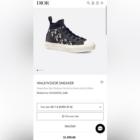 AUTHENTIC WALK’N’DIOR HIGHTOP DEEP BLUE SIZE 36.5 - Picture 13 of 13